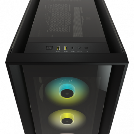 Corsair RGB Computer Case iCUE 5000X Side window, Black, ATX, Power supply included No