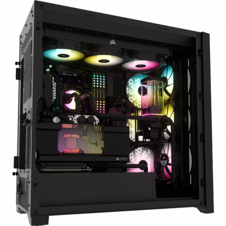 Corsair RGB Computer Case iCUE 5000X Side window, Black, ATX, Power supply included No