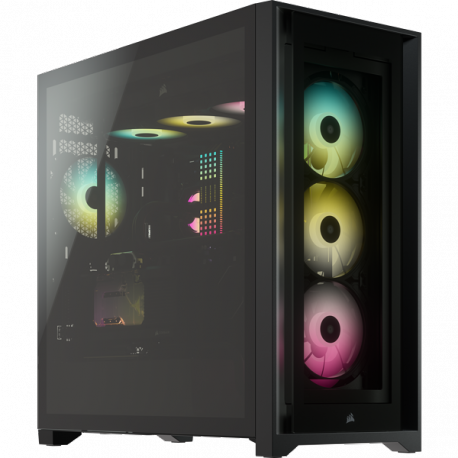 Corsair RGB Computer Case iCUE 5000X Side window, Black, ATX, Power supply included No