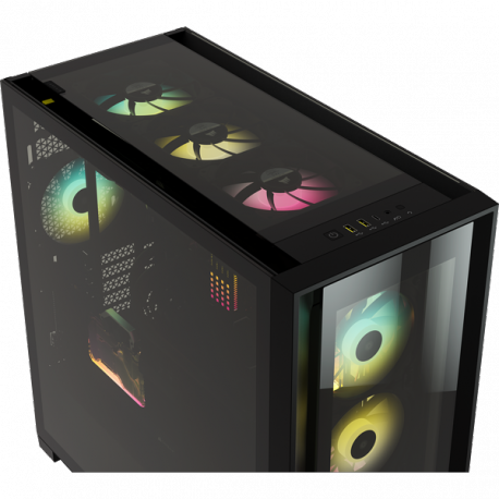 Corsair RGB Computer Case iCUE 5000X Side window, Black, ATX, Power supply included No