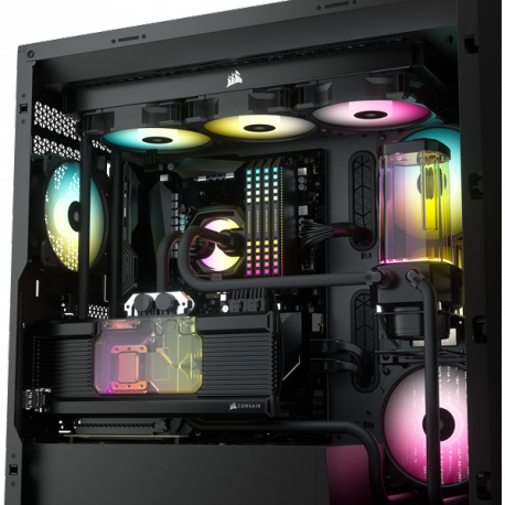 Corsair RGB Computer Case iCUE 5000X Side window, Black, ATX, Power supply included No