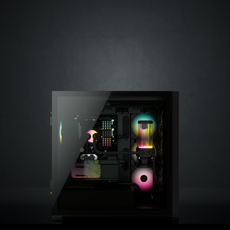 Corsair RGB Computer Case iCUE 5000X Side window, Black, ATX, Power supply included No