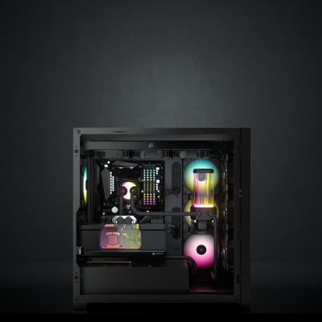 Corsair RGB Computer Case iCUE 5000X Side window, Black, ATX, Power supply included No