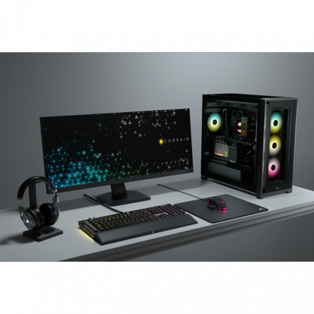 Corsair RGB Computer Case iCUE 5000X Side window, Black, ATX, Power supply included No