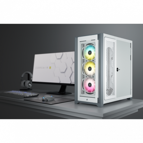 Corsair ATX PC Smart Case 5000X RGB Side window, White, Mid-Tower, Power supply included No