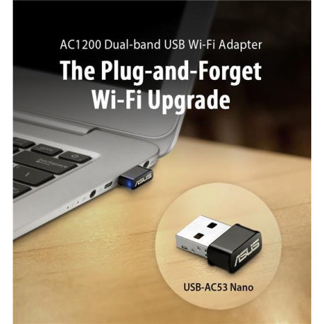ASUS USB-AC53 Nano - Network adapter - USB 2.0 - 802.11ac - 17