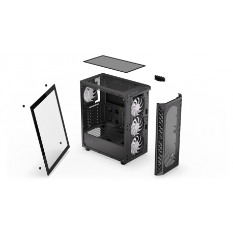 Endorfy Signum 300 ARGB - Mid tower - ATX - windowed side panel (tempered glass) - no power supply (ATX) - black - USB / Audio - 37