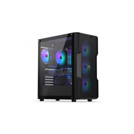 Endorfy Regnum 400 ARGB - PC case - ATX - windowed side panel (tempered glass) - no power supply (ATX) - black - USB / Audio - 40