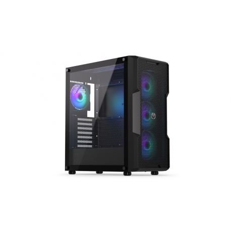 Endorfy Regnum 400 ARGB - PC case - ATX - windowed side panel (tempered glass) - no power supply (ATX) - black - USB / Audio - 41