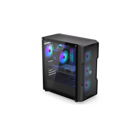Endorfy Regnum 400 ARGB - PC case - ATX - windowed side panel (tempered glass) - no power supply (ATX) - black - USB / Audio - 43