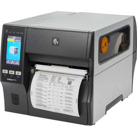 ZT400 Series Printer,UK + Euro Power Cords,Thermal Transfer + Direct Thermal print modes,USB 2.0,USB Host,Serial,10/100 Ethernet - 5