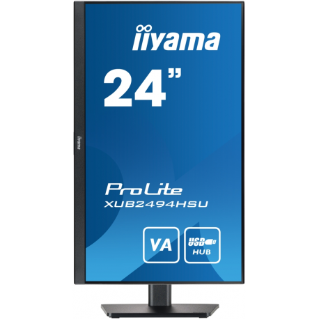 IIYAMA XUB2494HSU-B2 24inch ETE VA-panel 1920x1080 15cm height adj. stand 4ms 250cd/m2 HDMI DP Speakers