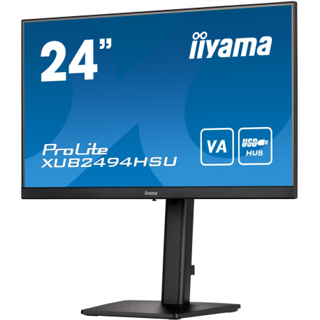 IIYAMA XUB2494HSU-B2 24inch ETE VA-panel 1920x1080 15cm height adj. stand 4ms 250cd/m2 HDMI DP Speakers