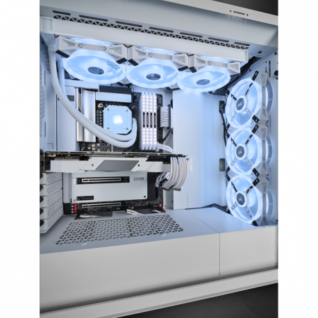 CORSAIR iCUE 5000X RGB QL Edition - Mid tower - windowed side panel (tempered glass) - no power supply (ATX) - true white - USB/Audio - 13