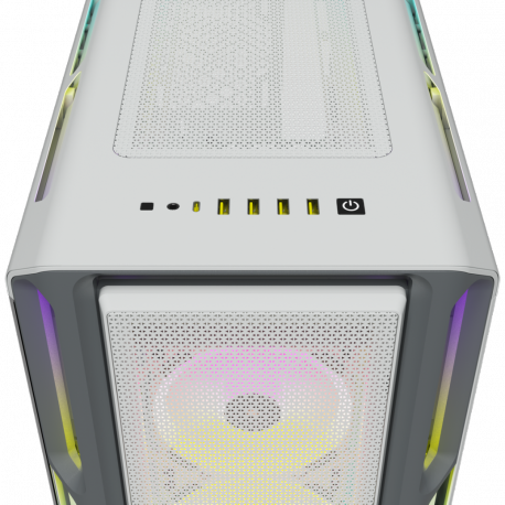 CORSAIR iCUE 5000T RGB - Mid tower - extended ATX - windowed side panel (tempered glass) - no power supply (ATX) - white - USB/Audio - 13
