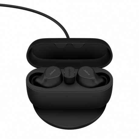Jabra Evolve2 Buds UC - True wireless earphones with mic - in-ear - Bluetooth - active noise cancelling - USB-C via Bluetooth adapter - noise isolating - black - 3