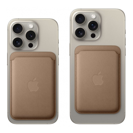 Apple - Wallet for mobile phone / credit card - MagSafe compatibility - microtwill, FineWoven - taupe - for iPhone 12, 13, 14, 15 - 1