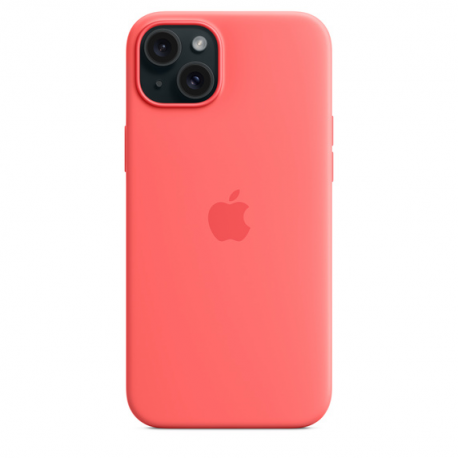 Apple - Back cover for mobile phone - MagSafe compatibility - silicone - guava - for iPhone 15 Plus - 1