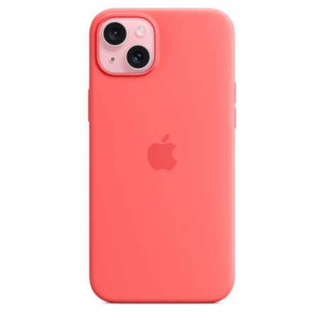 Apple - Back cover for mobile phone - MagSafe compatibility - silicone - guava - for iPhone 15 Plus - 4