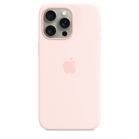 Apple - Back cover for mobile phone - MagSafe compatibility - silicone - Light Pink - for iPhone 15 Pro Max - 4