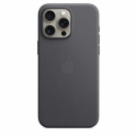 Apple - Back cover for mobile phone - MagSafe compatibility - FineWoven - black - for iPhone 15 Pro