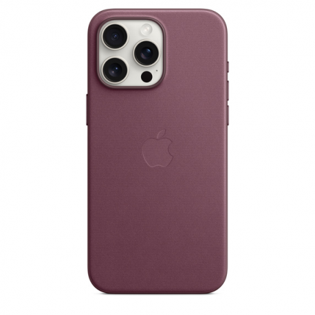 Apple - Back cover for mobile phone - MagSafe compatibility - microtwill, FineWoven - mulberry - for iPhone 15 Pro Max - 2