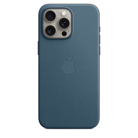 Apple - Back cover for mobile phone - MagSafe compatibility - FineWoven - pacific blue - for iPhone 15 Pro Max - 4