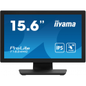 iiyama ProLite T1634MC-B1S - LED monitor - 15.6" - touchscreen - 1920 x 1080 Full HD (1080p) @ 60 Hz - IPS - 450 cd / m² - 700:1 - 25 ms - HDMI, VGA, DisplayPort - black, matte