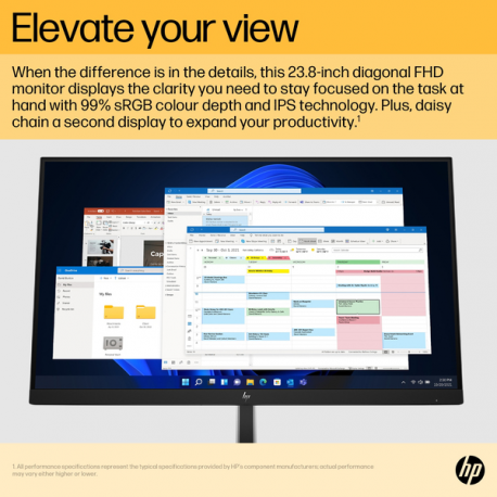 HP E24u G5 - E-Series - LED monitor - 23.8" (23.8" viewable) - 1920 x 1080 Full HD (1080p) @ 75 Hz - IPS - 250 cd / m² - 1000:1 - 5 ms - HDMI, DisplayPort, USB-C - black head, black and silver (stand) - 20