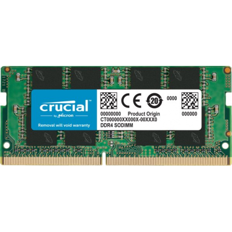 Crucial - DDR4 - module - 8 GB - SO-DIMM 260-pin - 3200 MHz  /  PC4-25600 - CL22 - unbuffered - non-ECC - 0