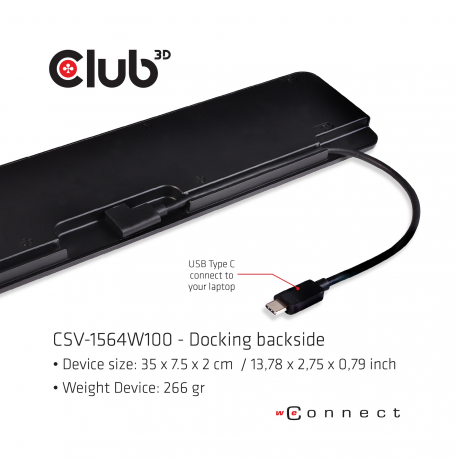 Club 3D - Docking station - USB-C 3.2 Gen 1 - VGA, HDMI, DP - GigE - 100 Watt - 8