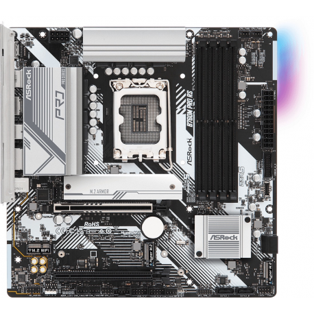 ASRock B760M PRO RS / D5 - Motherboard - micro ATX - LGA1700 Socket - B760 Chipset - USB 3.2 Gen 1, USB-C 3.2 Gen 1 - 2.5 Gigabit LAN - onboard graphics (CPU required) - HD Audio (8-channel) - 1