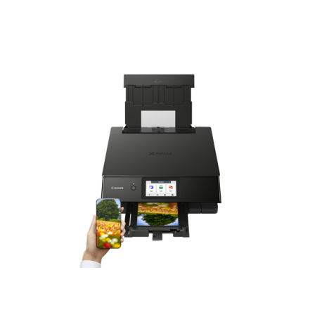 Canon PIXMA TS8750 - Multifunction printer - colour - ink-jet - Legal (216 x 356 mm) (original) - A4 / Legal (media) - up to 15 ipm (printing) - 200 sheets - USB 2.0, Wi-Fi(ac) - black - 9