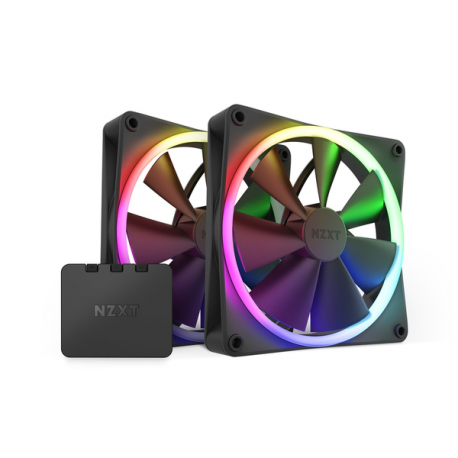 NZXT F Series F140 RGB Twin Pack - Case fan - 140 mm - matte black - 0