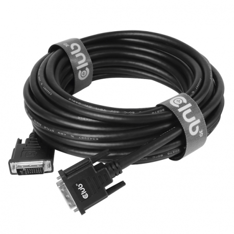 Club 3D - DVI cable - dual link - DVI-D (M) to DVI-D (M) - 10 m - thumbscrews, gold flashed contacts - 5