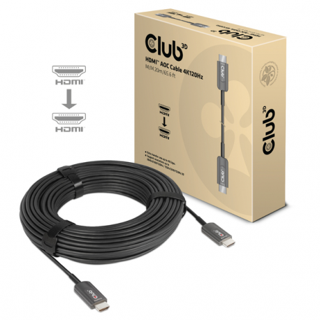 Club 3D - Ultra High Speed - HDMI cable - HDMI male to HDMI male - 20 m - hybrid copper / fibre optic - 4K support, active - 0