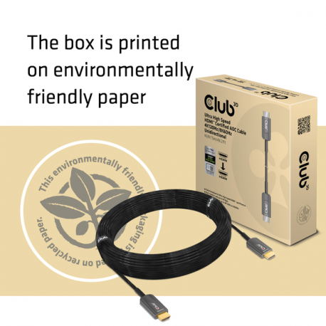 Club 3D CAC-1377 - Ultra High Speed - HDMI cable - HDMI male to HDMI male - 15 m - fibre optic - Active Optical Cable (AOC), 4K120Hz support, 8K60Hz support, Unidirectional - 5