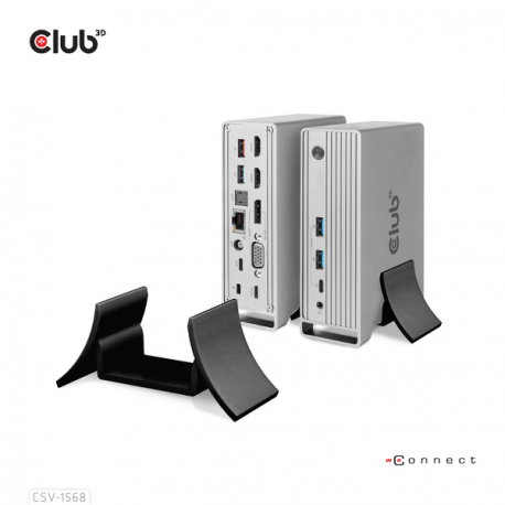 Club 3D - Docking station - USB-C - VGA, 2 x HDMI, DP - GigE - 120 Watt - 12