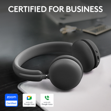 Logitech Zone Wireless 2 UC - Headset - on-ear - Bluetooth - wireless - active noise cancelling - USB-C via Bluetooth adapter - graphite - Optimised for UC - 2