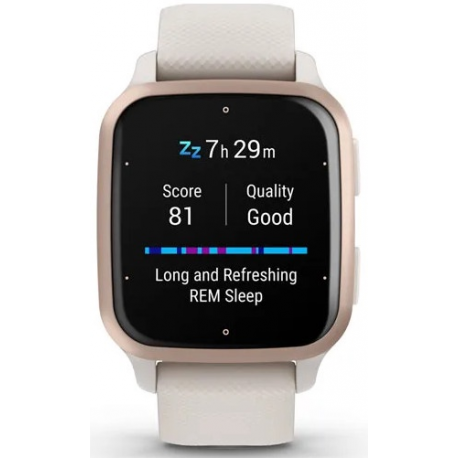 Garmin Venu Sq 2 Music Edition - 40 mm - ivory - smart watch with band - silicone - ivory - wrist size: 125-190 mm - display 1.41" - Bluetooth, Wi-Fi, ANT+ - 38 g - 5