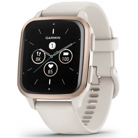 Garmin Venu Sq 2 Music Edition - 40 mm - ivory - smart watch with band - silicone - ivory - wrist size: 125-190 mm - display 1.41" - Bluetooth, Wi-Fi, ANT+ - 38 g - 9