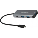 StarTech.com 4-Port USB-C Hub with USB-C DP Alt Mode Video Output 4K 60Hz, 3x USB-A, 1x USB-C, 100W Power Delivery Pass-Through, USB 3.2 Gen 2 (10Gbps), Portable USB Type-C to USB Type-A / C - 1ft (30cm) Host Cable (HB31C3A1CDPPD3) - Hub - 1 x USB-C + 3 x USB 3.2 Gen 2 - desktop