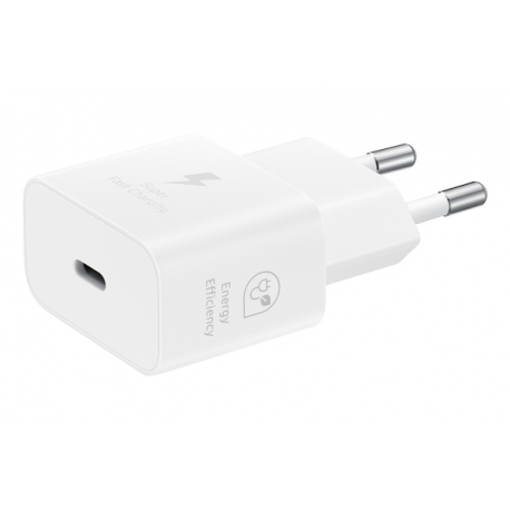 Samsung EP-T2510N - Power adapter - 25 Watt - 3 A - PD 3.0, PD/PPS, SFC (24 pin USB-C) - on cable: USB-C - white - 3
