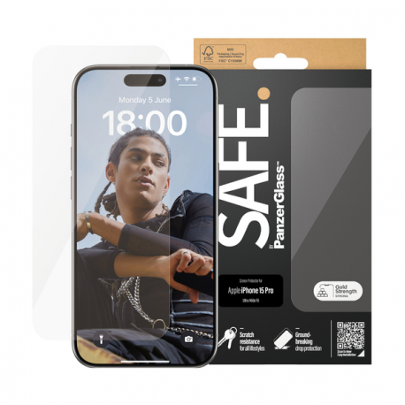 SAFE. by PanzerGlass - Screen protector for mobile phone - ultra-wide fit - glass - 3