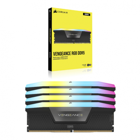 CORSAIR Vengeance RGB - DDR5 - kit - 128 GB: 4 x 32 GB - DIMM 288-pin - 5600 MHz  /  PC5-44800 - CL40 - 1.25 V - unbuffered - black - 8
