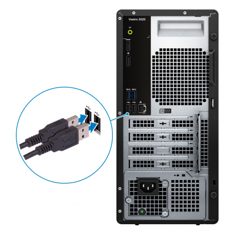 Dell Vostro MT 3020 Desktop PC, Tower, Intel Core i5, i5-13400, Internal memory 8 GB, DDR4, SSD 256 GB, Intel UHD Graphics 7