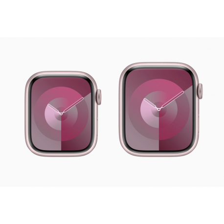 Apple Watch Series 9 (GPS) - 41 mm - pink aluminium - smart watch with sport loop - soft double-layer nylon - light pink - wrist size: 130-200 mm - 64 GB - Wi-Fi, UWB, Bluetooth - 31.9 g - 3