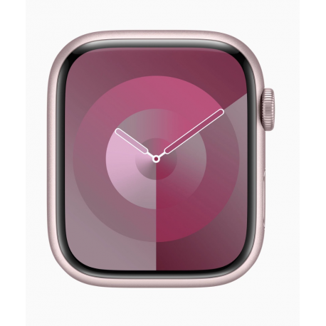 Apple Watch Series 9 (GPS) - 41 mm - pink aluminium - smart watch with sport loop - soft double-layer nylon - light pink - wrist size: 130-200 mm - 64 GB - Wi-Fi, UWB, Bluetooth - 31.9 g - 4