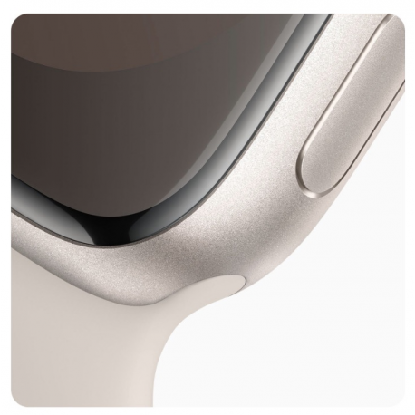 Apple Watch Series 9 (GPS) - 45 mm - starlight aluminium - smart watch with sport band - fluoroelastomer - starlight - band size: S / M - 64 GB - Wi-Fi, UWB, Bluetooth - 38.7 g - 5