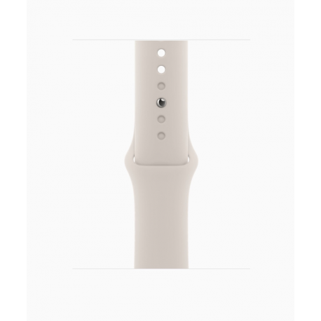 Apple Watch Series 9 (GPS) - 45 mm - starlight aluminium - smart watch with sport band - fluoroelastomer - starlight - band size: S / M - 64 GB - Wi-Fi, UWB, Bluetooth - 38.7 g - 7